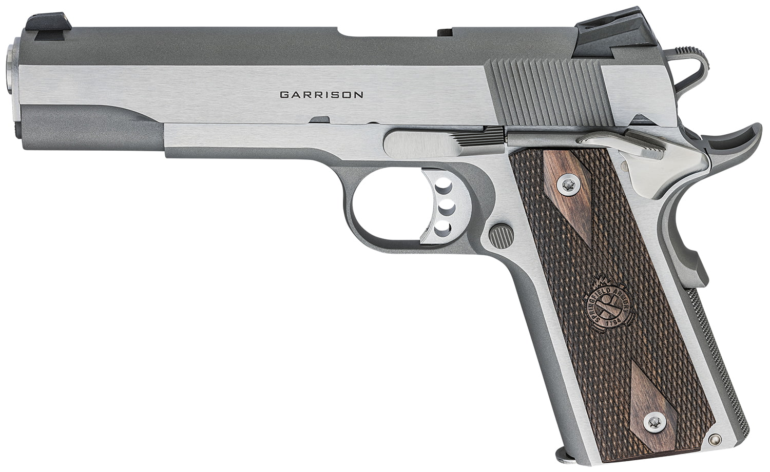 SPRINGFIELD ARMORY 1911 Garrison 9mm 5" 9rd Pistol - Stainless w/ Wood Grips