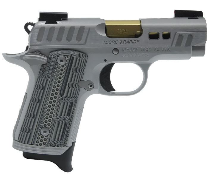 KIMBER MICRO 9 Rapid Dawn 9mm 3.2" 7rd Pistol w/ Night Sights - Silver / Black