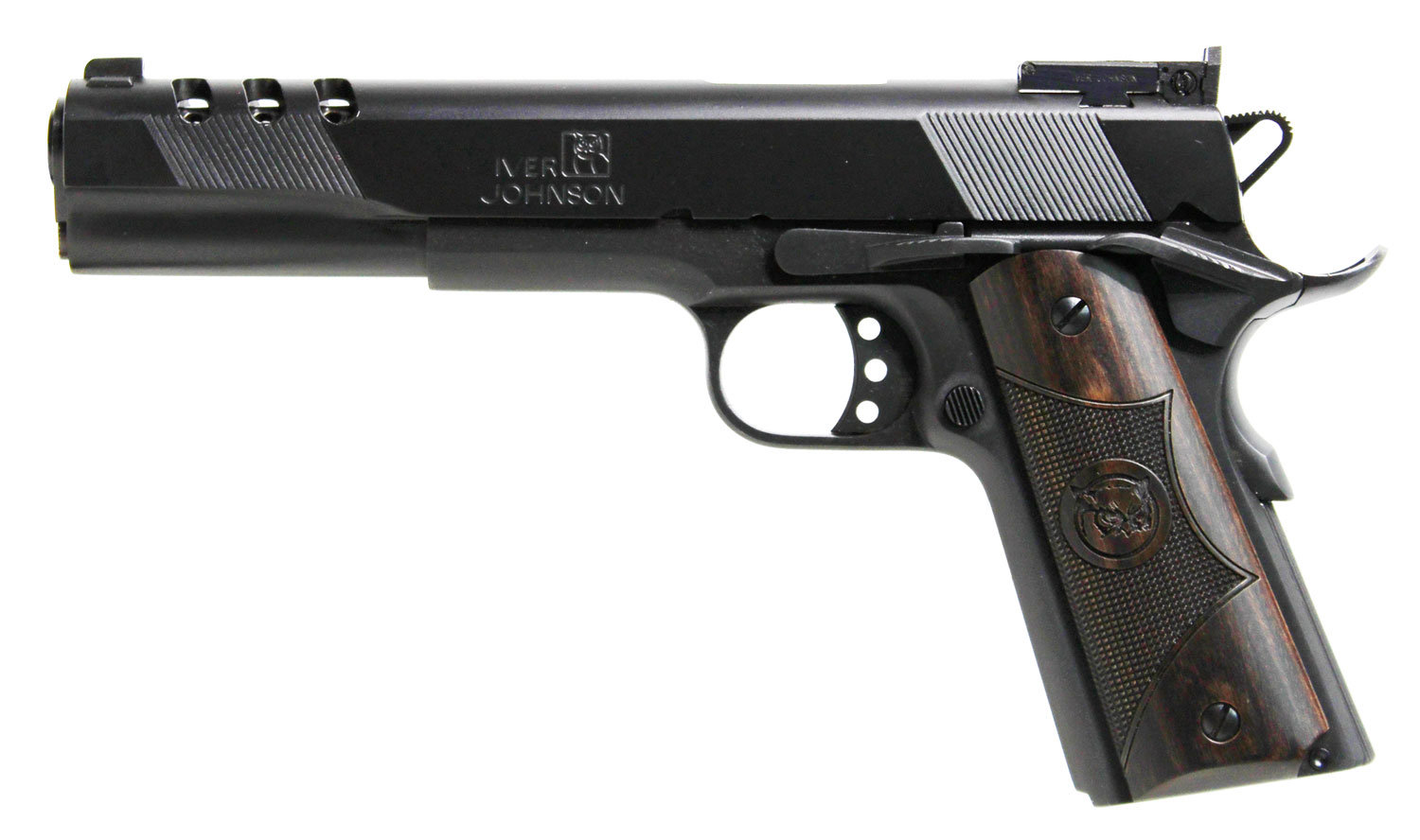 IVER JOHNSON Eagle XL 1911 Ported 45 ACP 6" 8rd Pistol - Black / Wood Grips