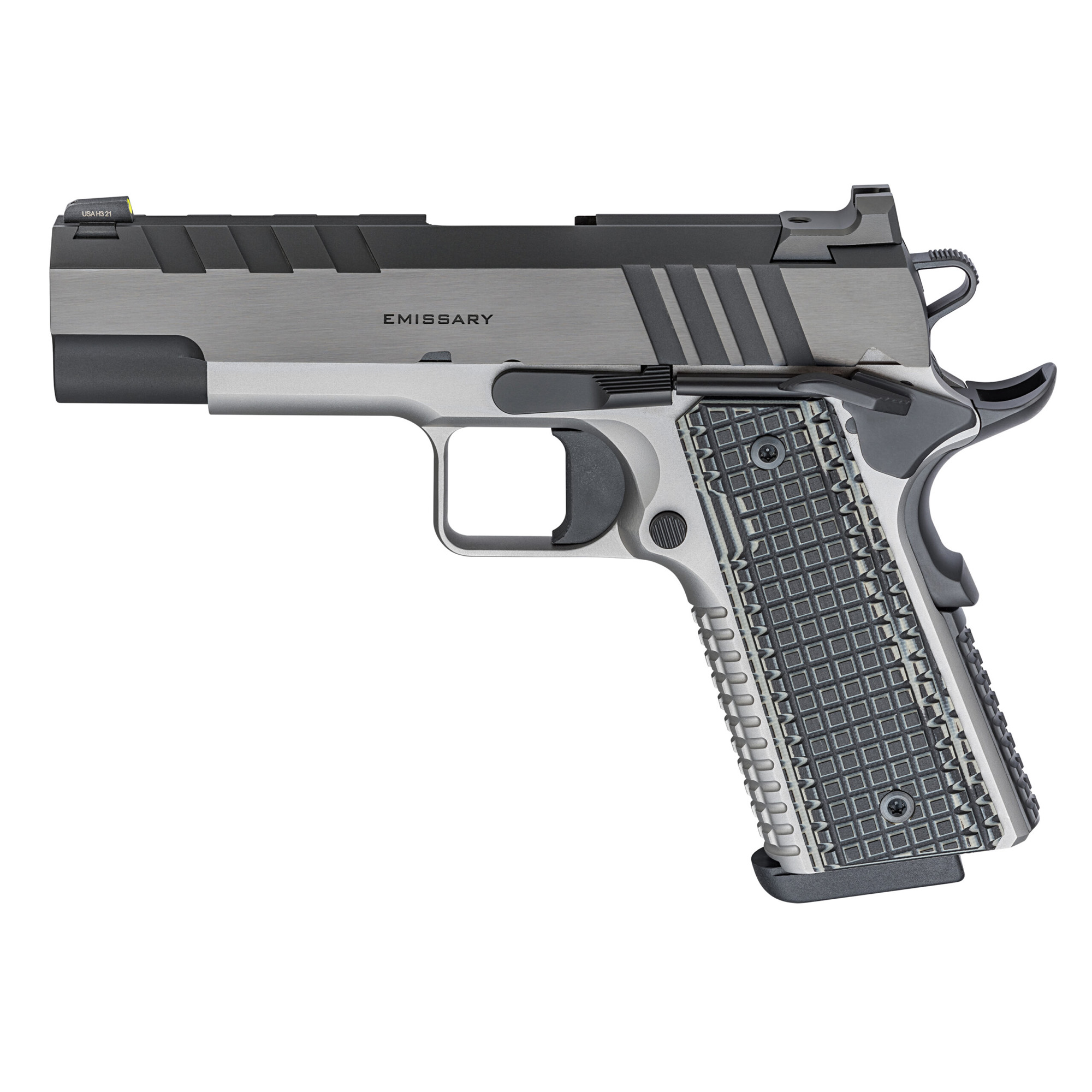 SPRINGFIELD ARMORY 1911 Emissary 9mm 4.25" 9rd - Blued / Stainless w/ VZ Grips
