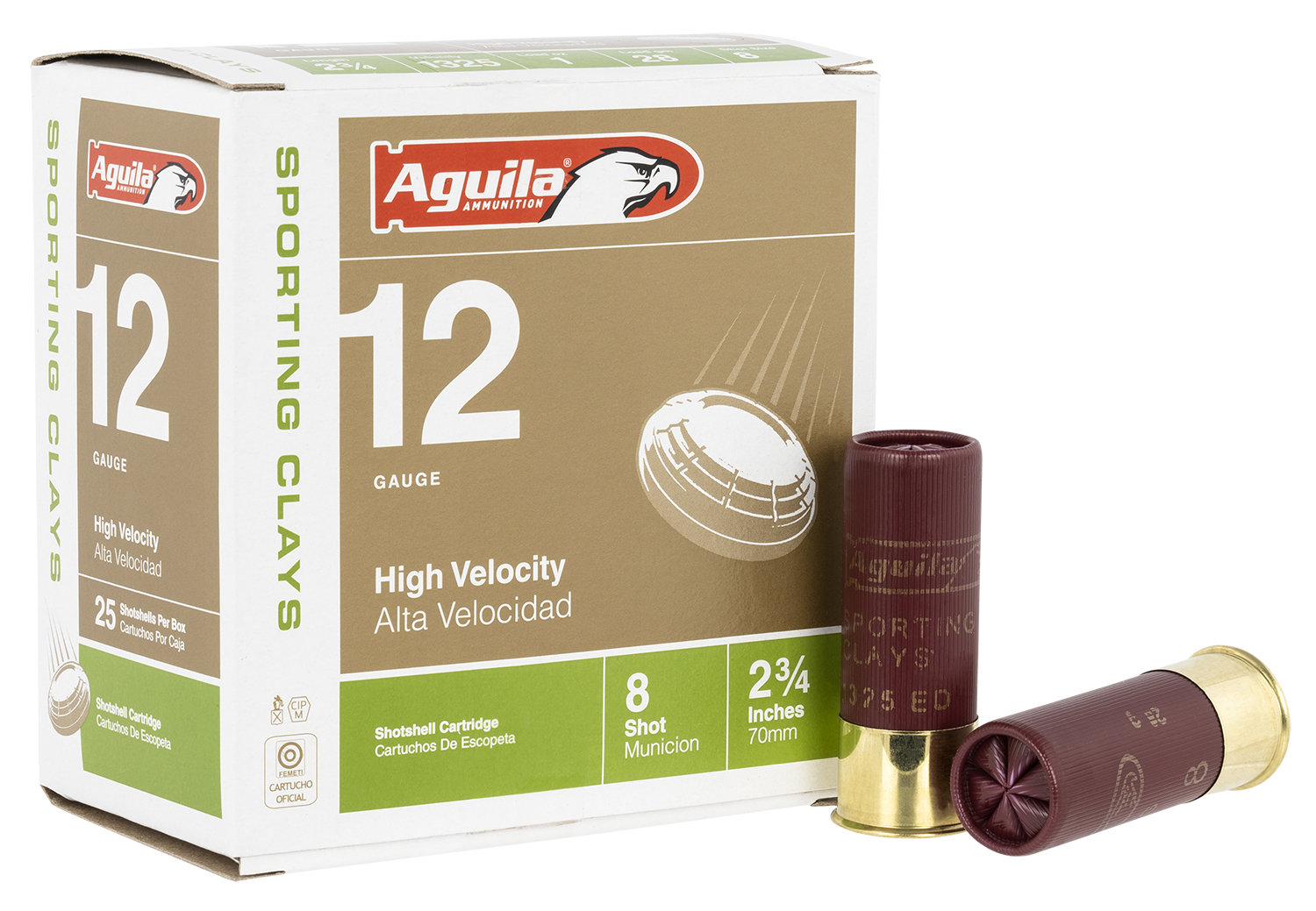 Aguila AGUILA AMMO 12Ga Target Load High Vel 2.75" 1oz 8 Shot 25rd