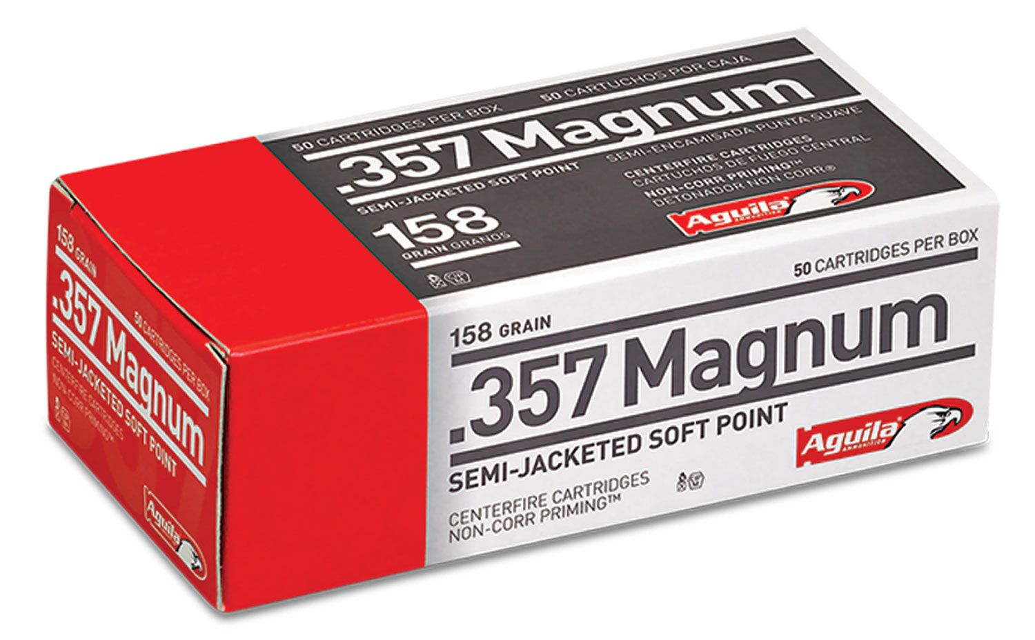Aguila AGUILA AMMO 357 Mag 158Gr Semi Jacketed Hollow Point 50rd