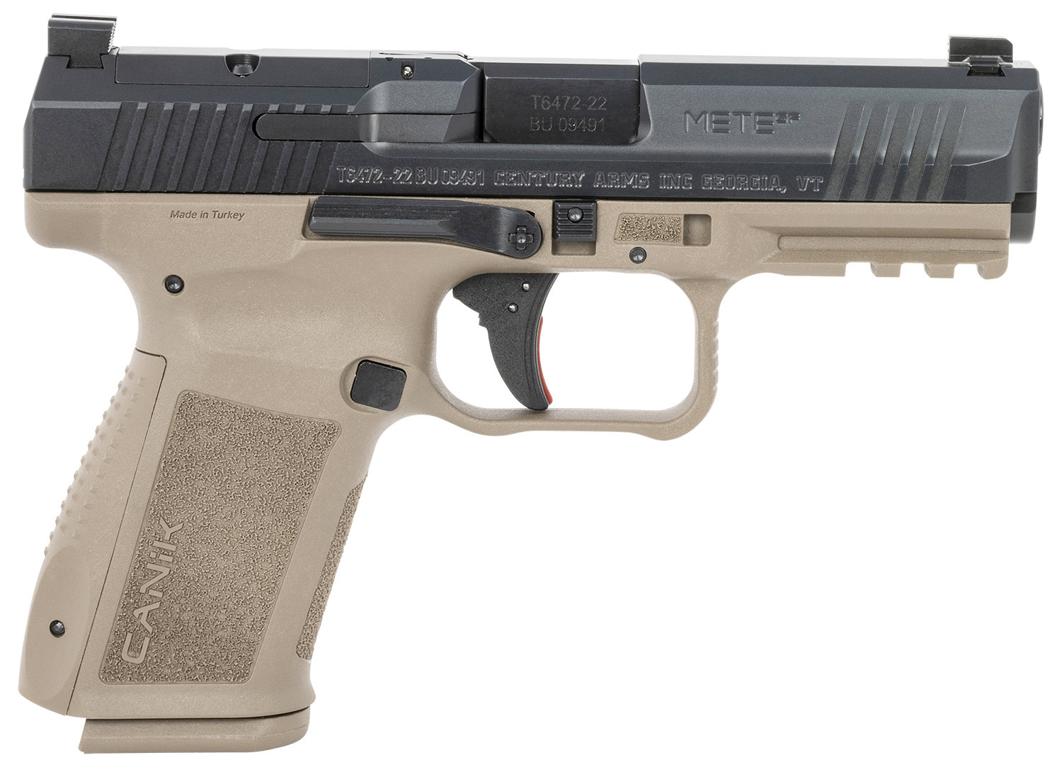 CANIK Mete SF 9mm 4.9″ 15rd Optic Ready Pistol – Black / FDE