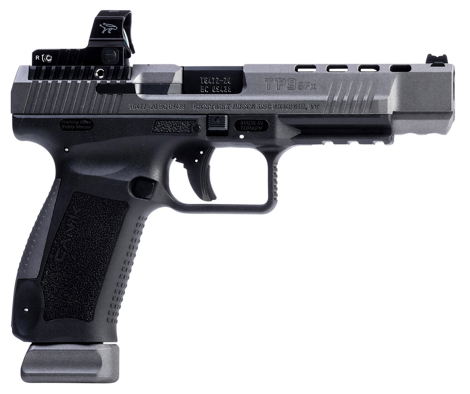 CANIK TP9SFx 9mm 5.2" 20rd Pistolw / MeCanik M02 Red Dot - Tungsten / Black