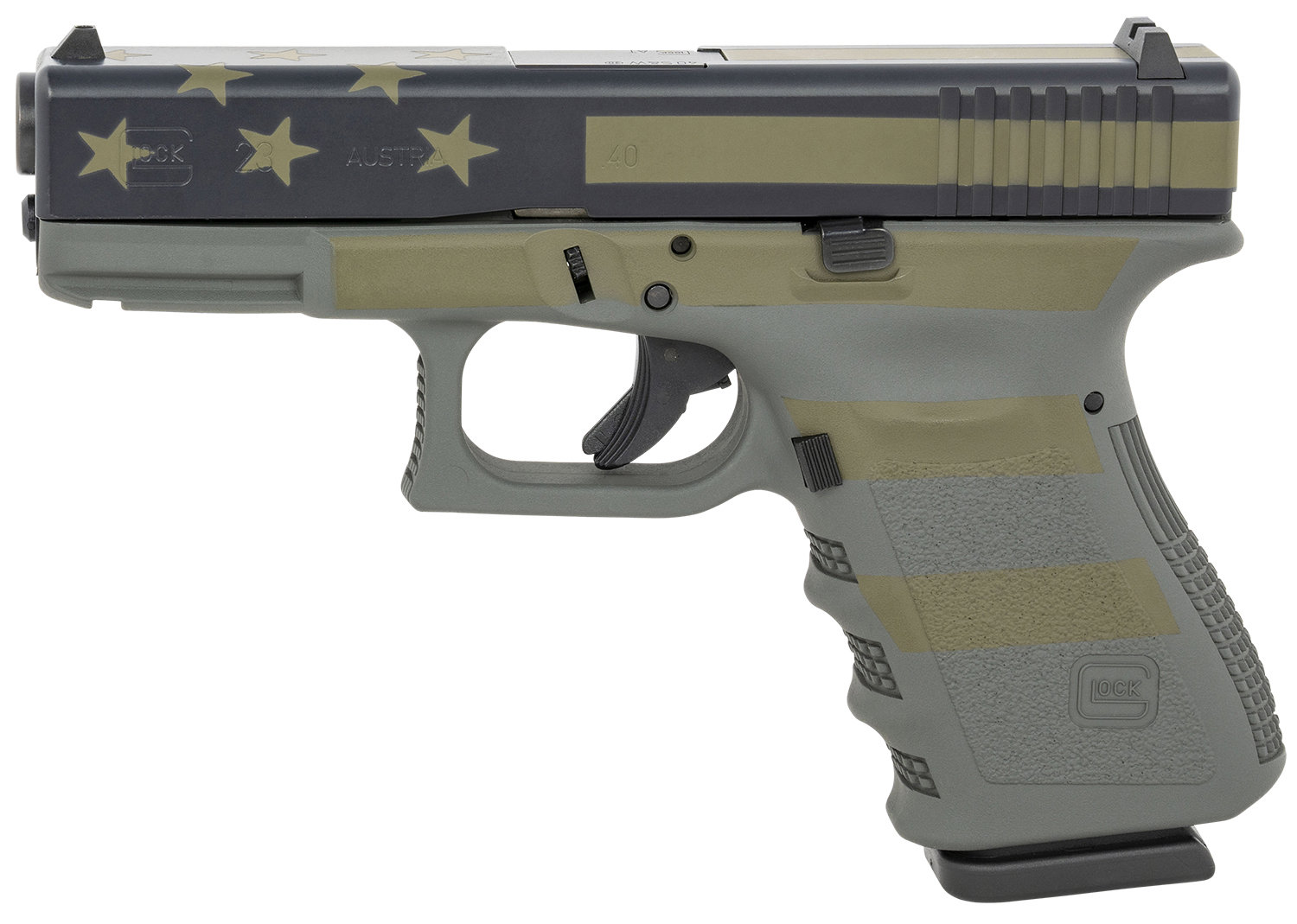 Glock GLOCK G23 G3 40 S&W 4.02" 13rd Semi-Auto Pistol - Operator Flag Cerakote