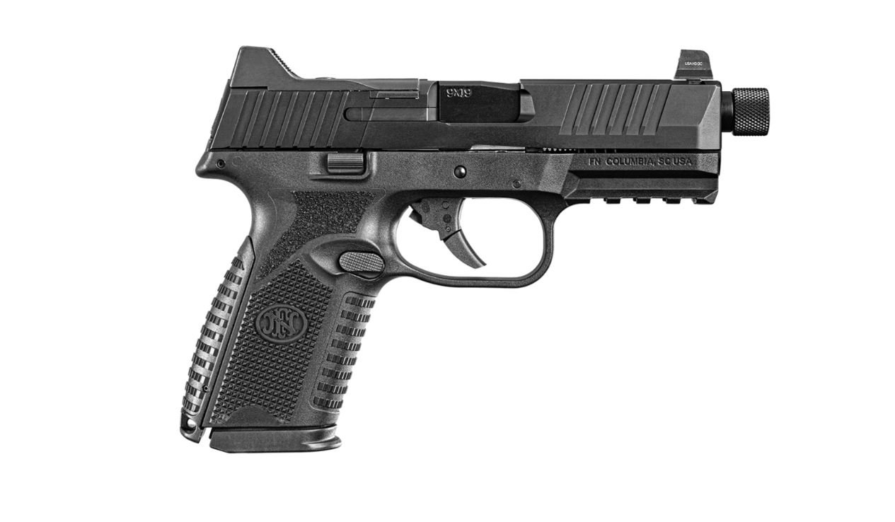 FN AMERICA 509M Tactical 9mm 4.5″ 24rd Optic Ready Pistol w/ Threaded Barrel & Contrast Night Sights