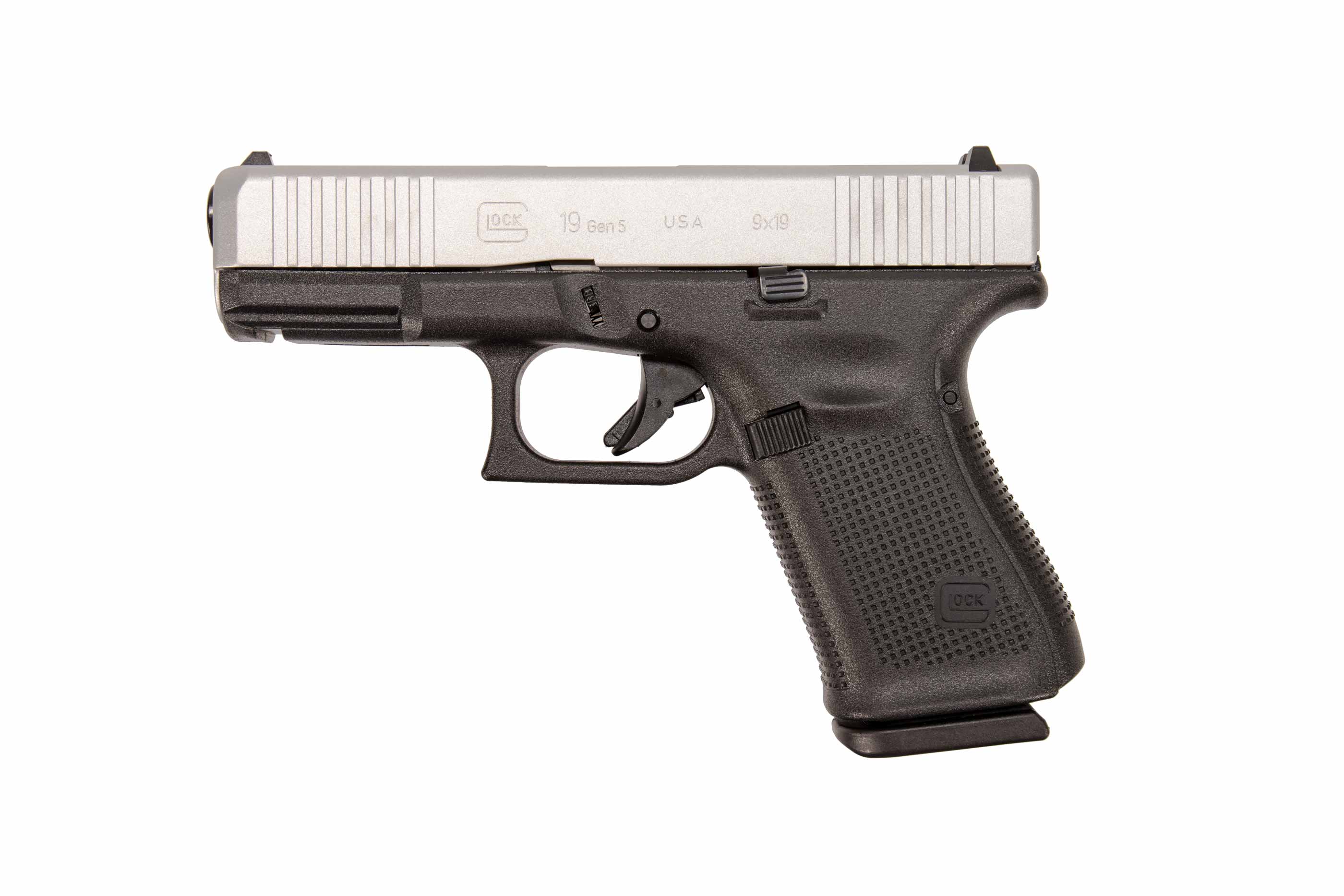 Glock GLOCK G19 G5 9mm 4.02" 15rd Pistol - FXD Silver Slide