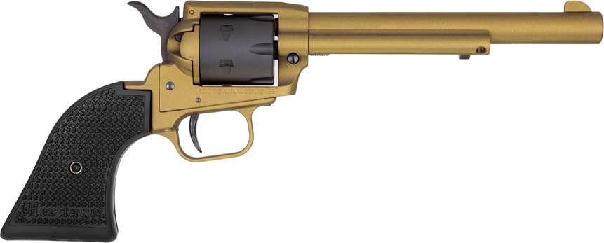 HERITAGE MANUFACTURING Rough Rider 22 LR 4.75" 6rd Revolver - Gold / Black