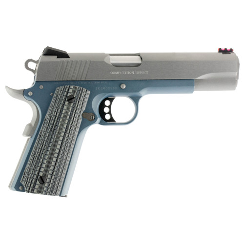COLT Series 70 Competition 1911 45ACP 5 8rd Pistol  Blue Titanium  Stainless w Grey G10 Grips