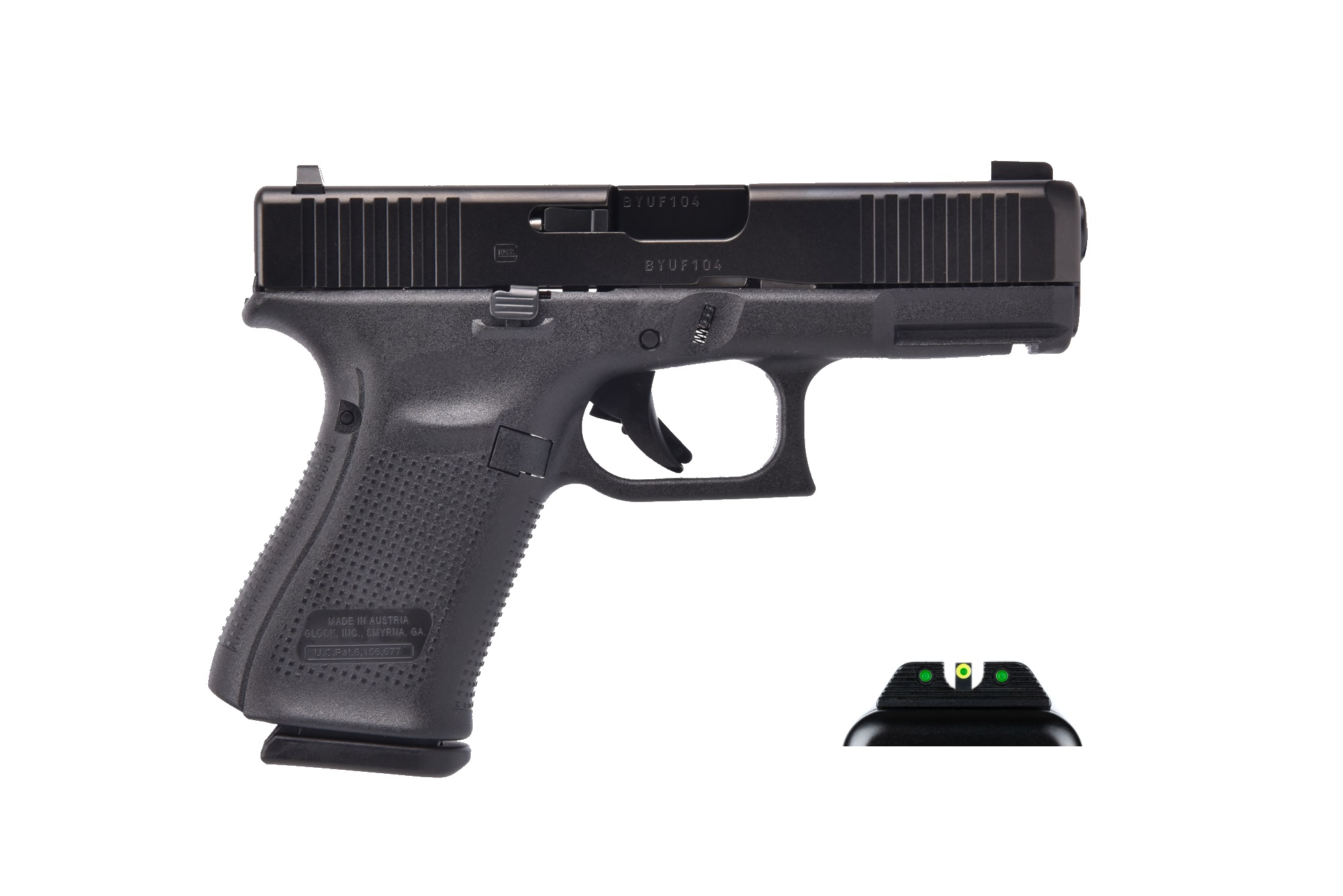 Glock GLOCK G19 G5 9mm 4.02" 10rd Pistol w/ Ameriglo Agent Night Sights - Black