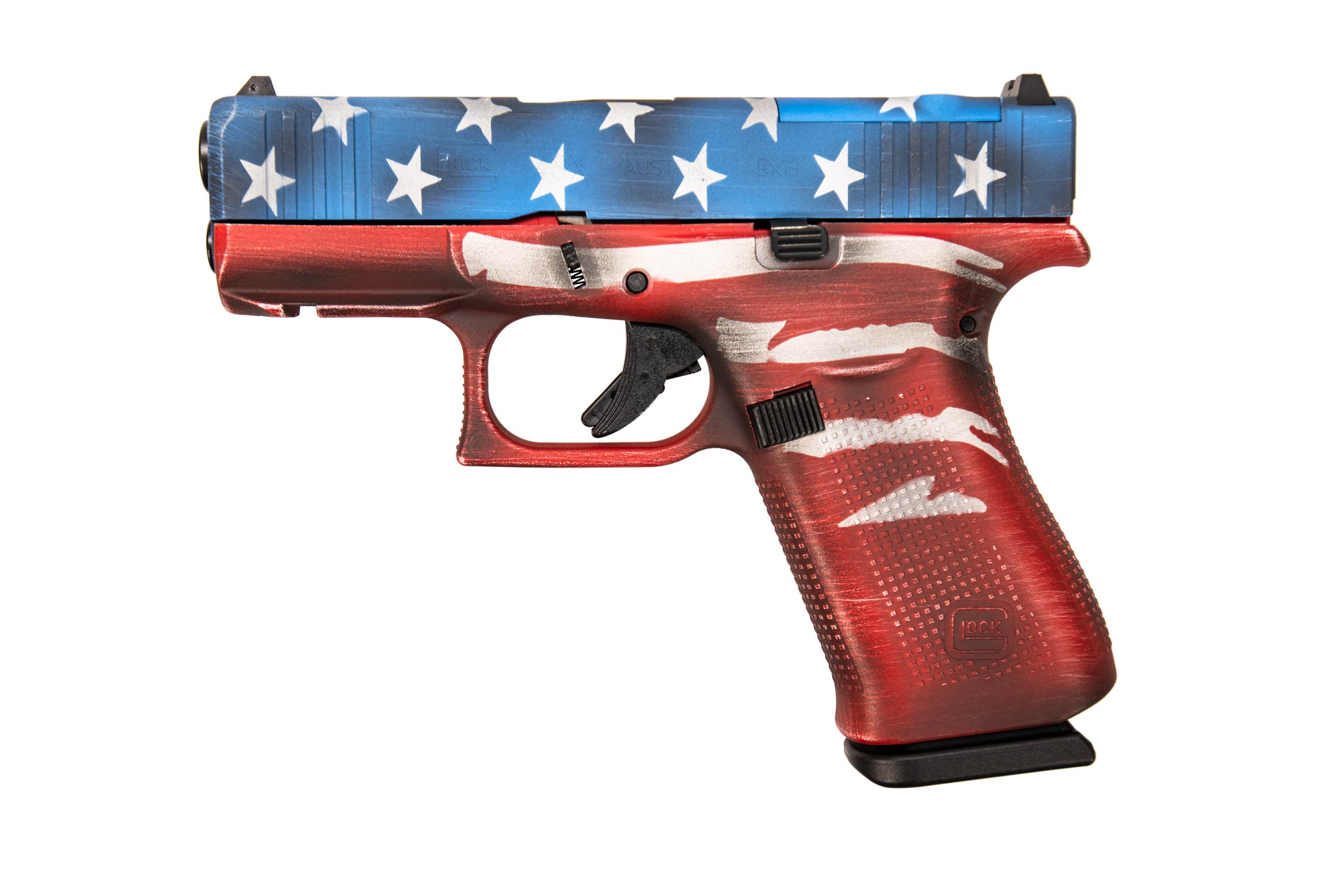 Glock GLOCK G43X MOS 9mm 3.41" 10rd Optic Ready Pistol | American Flag