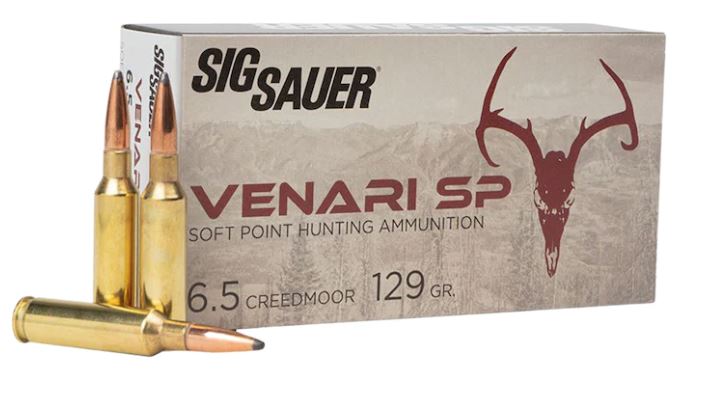 SIG SAUER Ammo 65 Creedmoor 129GR Venari Soft Point Box 20