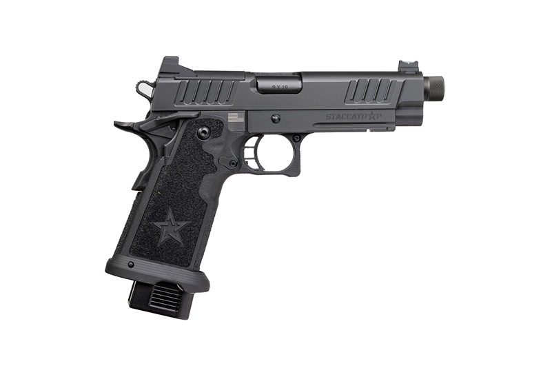 STACCATO P 9mm 5" 17rd Optic Ready Pistol + Threaded Barrel | Black G2 Tac Texture Grips