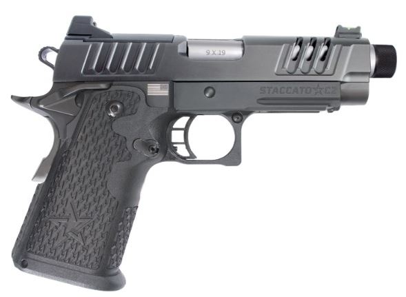 STACCATO C2 9mm 4.5" 16rd Optic Ready Pistol + Threaded Barrel | Black TacTexture
