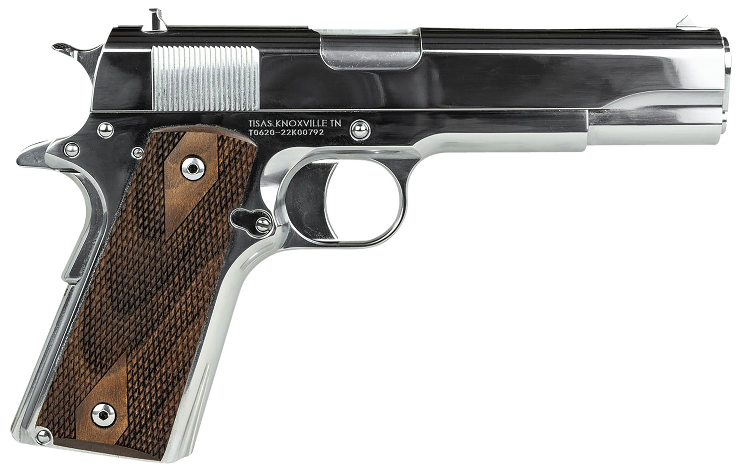 TISAS 1911 A1 Regulator Full Size 38 Super 5″ 9rd Pistol | High Polished Chrome + Turkish Walnut