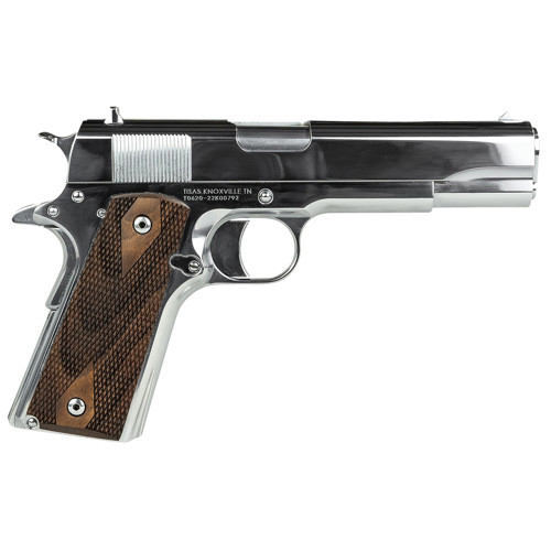 TISAS 1911 A1 Regulator Full Size 38 Super 5 9rd Pistol  High Polished Chrome  Turkish Walnut