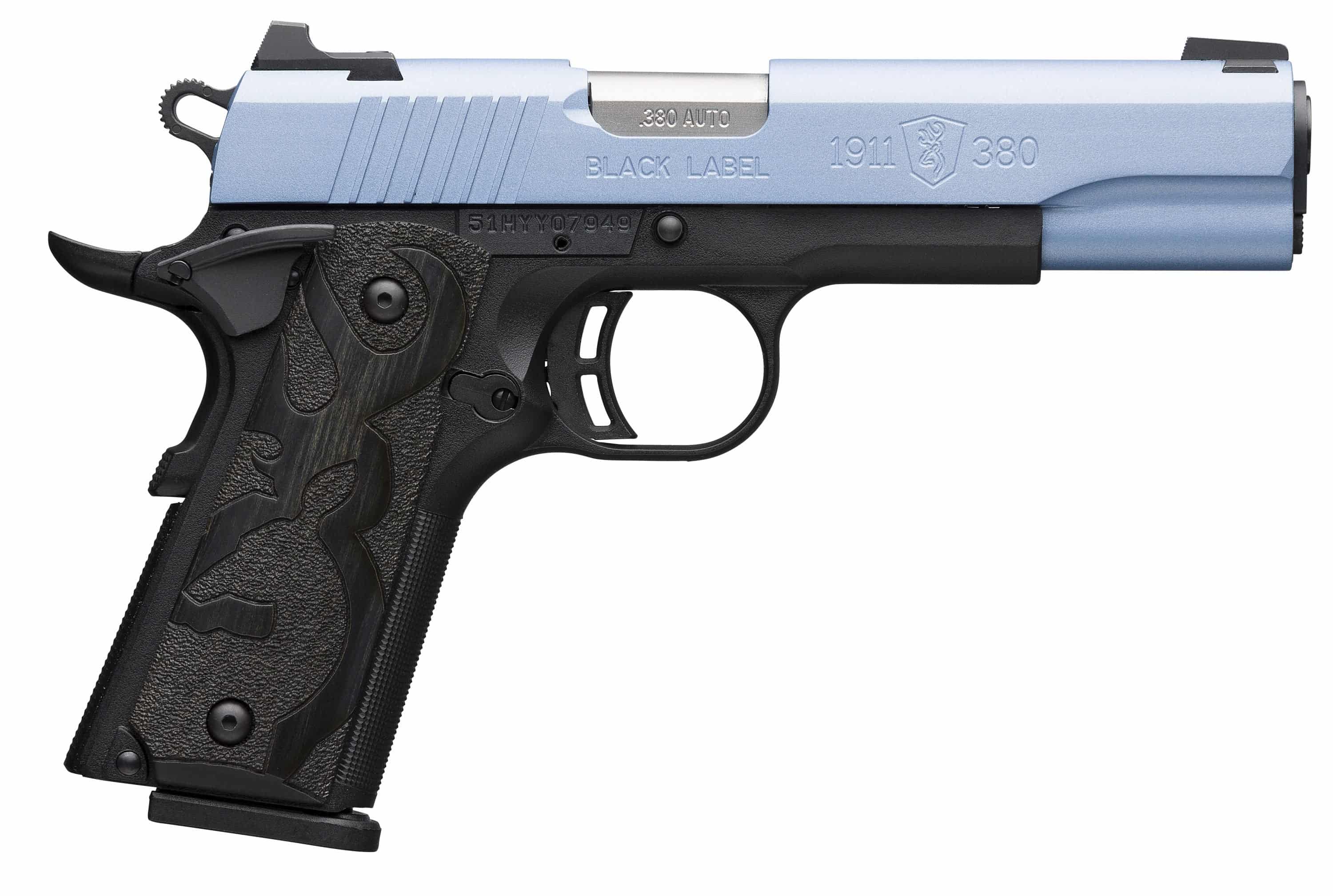 BROWNING 1911-380 Black Label Full SIze 380 ACP 4.25" 8rd - Polar Blue