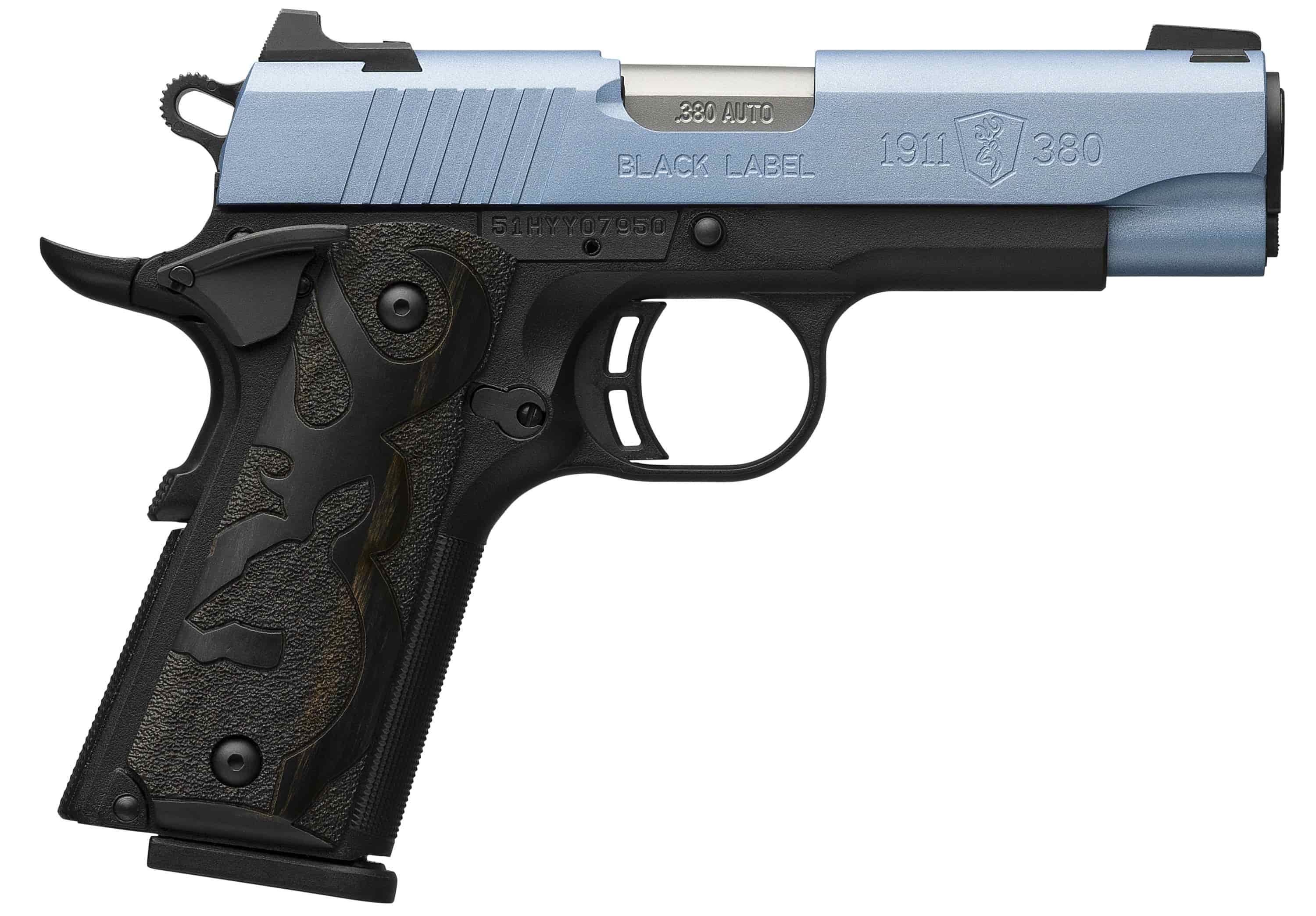 BROWNING 1911-380 Black Label 380 ACP 3.6" 8rd - Polar Blue