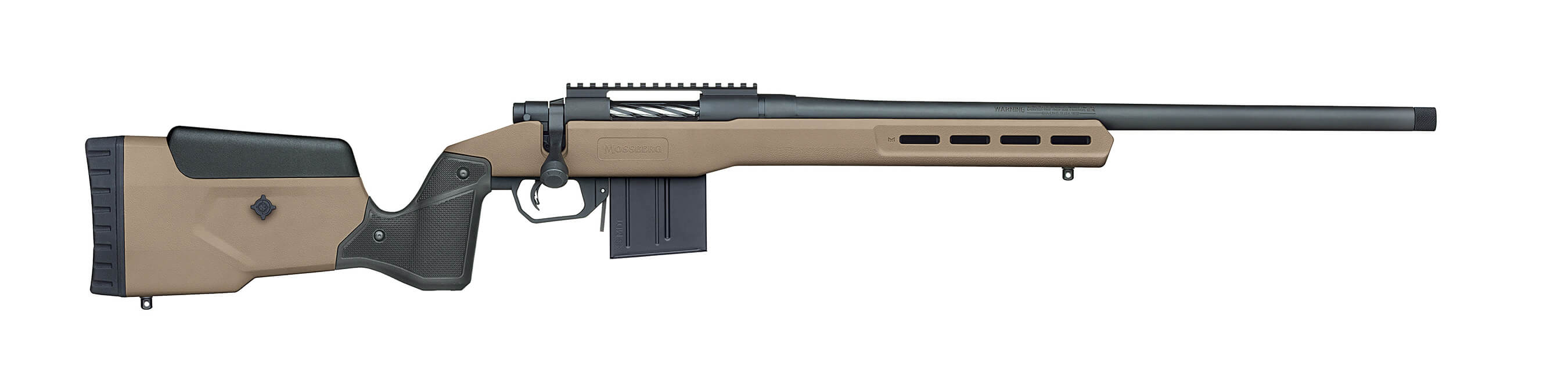 MOSSBERG Patriot Long Range Tactical 6.5 PRC 24" 7rd Bolt Action Rifle - FDE / Matte Blue