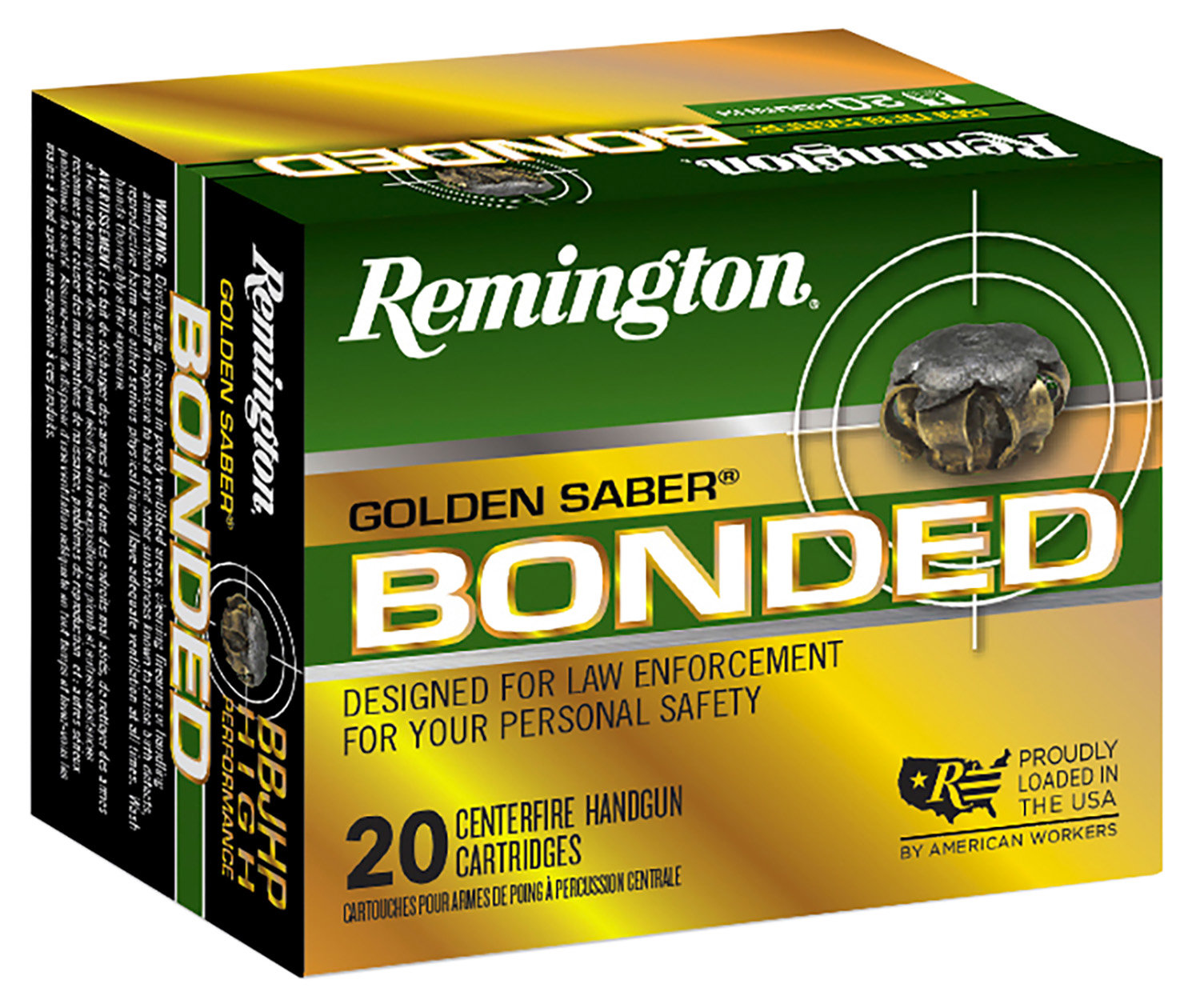 Remington REMINGTON Golden Saber 10mm 180gr Bonded Brass Jacketed Hollow Point Ammunition | 20 Rounds