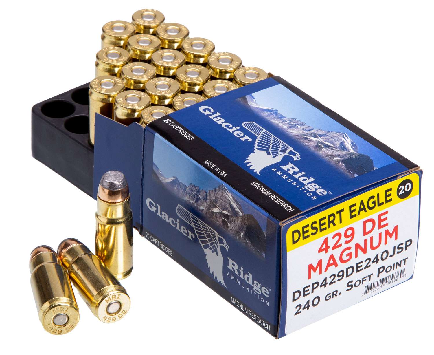 Magnum Research 429 Desert Eagle Ammo 240 Grain Jacketed Hollow Point Box of 20