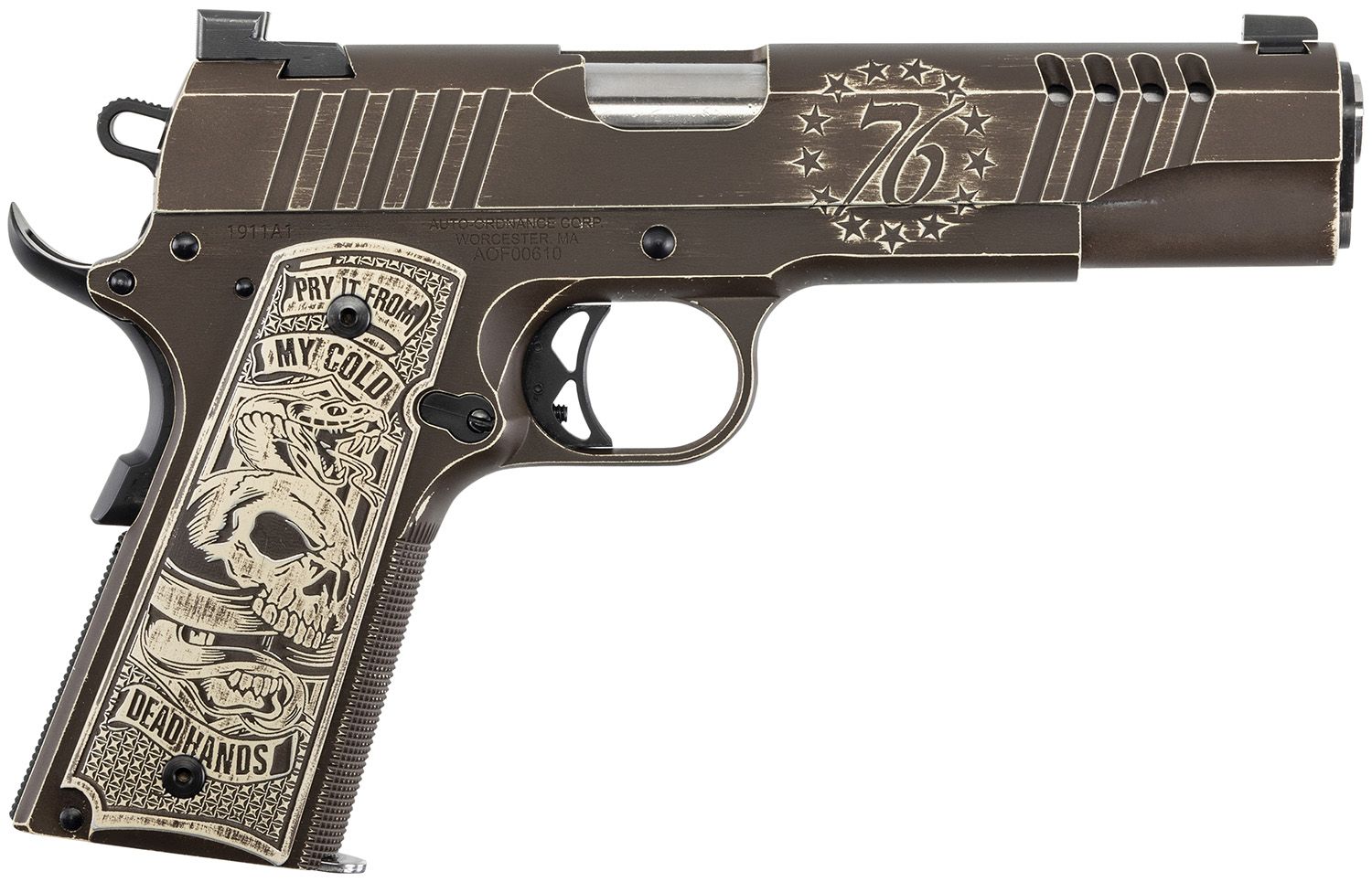 AUTO ORDNANCE Cold Dead Hands 1911 45 ACP 5" 7rd - Bronze & Stainless