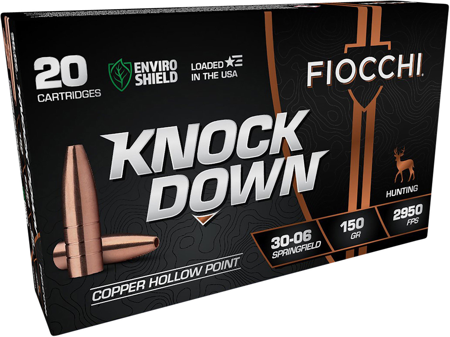 Fiocchi FIOCCHI Knock Down Enviro Shield 30-06 Springfield 150 gr Hollow Point Ammunition | 20 Rounds
