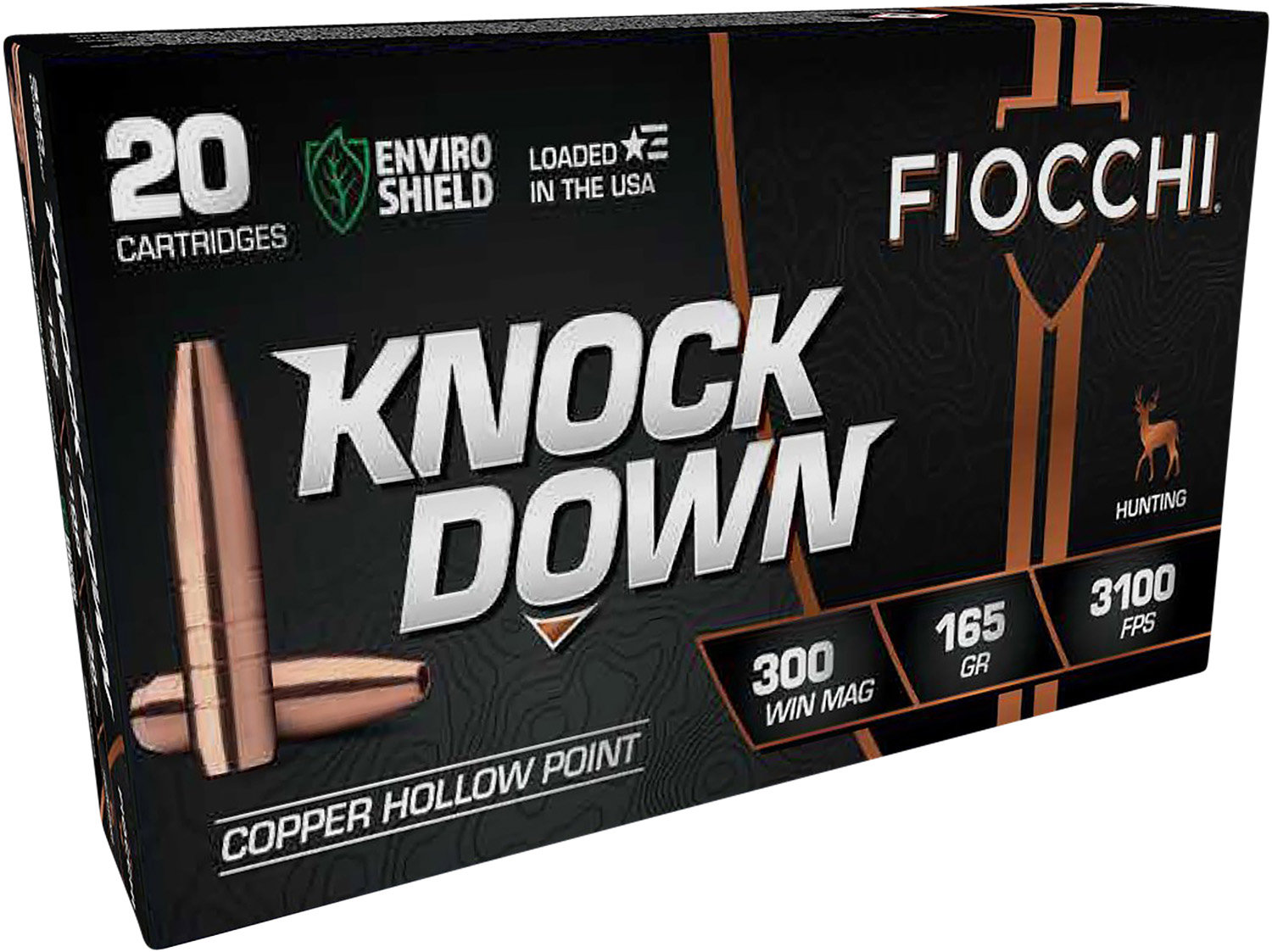 Fiocchi FIOCCHI Knock Down Enviro Shield 300 Win Mag 165 gr Hollow Point Ammunition | 20 Rounds