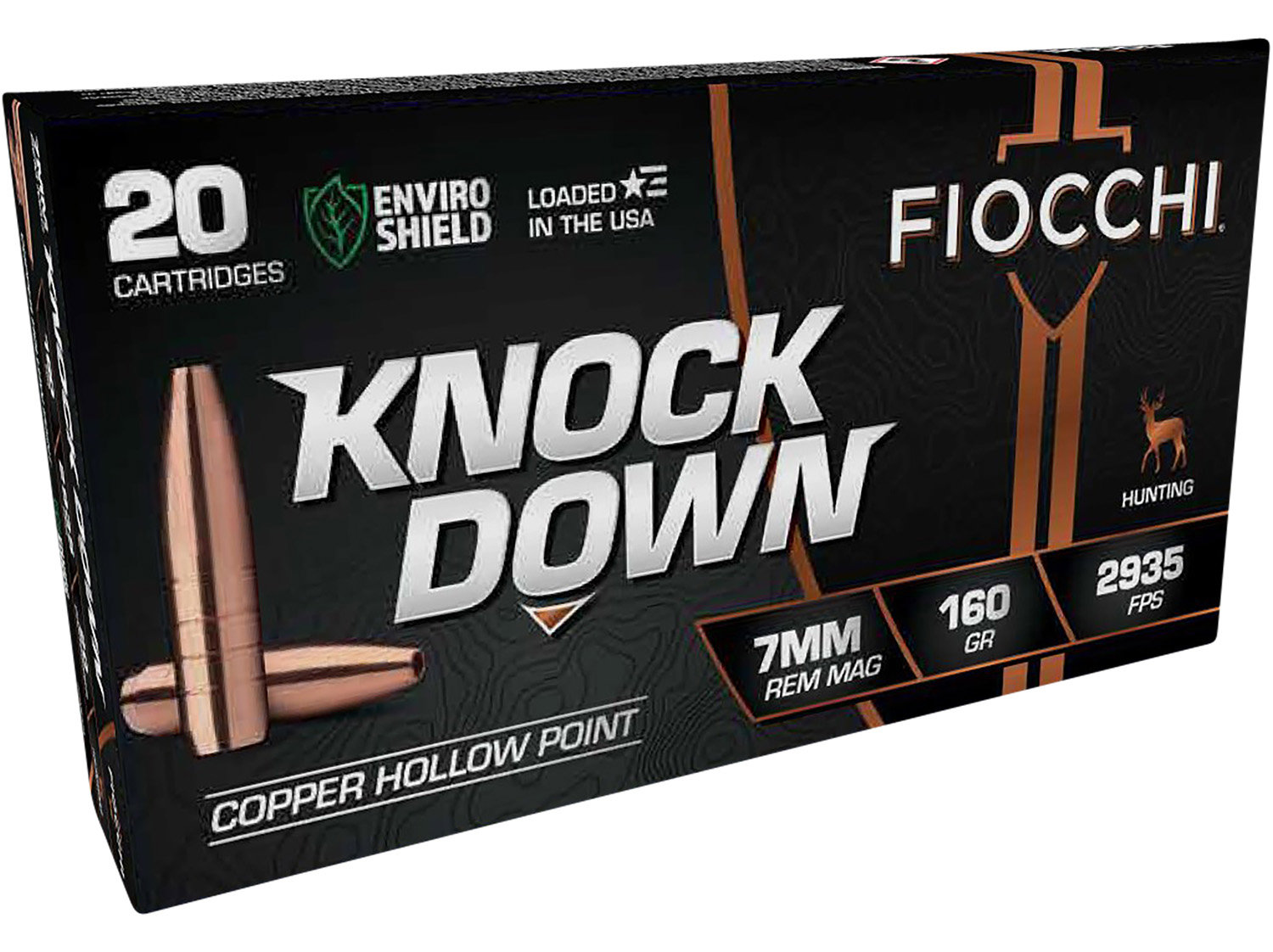 Fiocchi FIOCCHI Knock Down Enviro Shield 7mm Rem Mag 160 gr Hollow Point Ammunition | 20 Rounds
