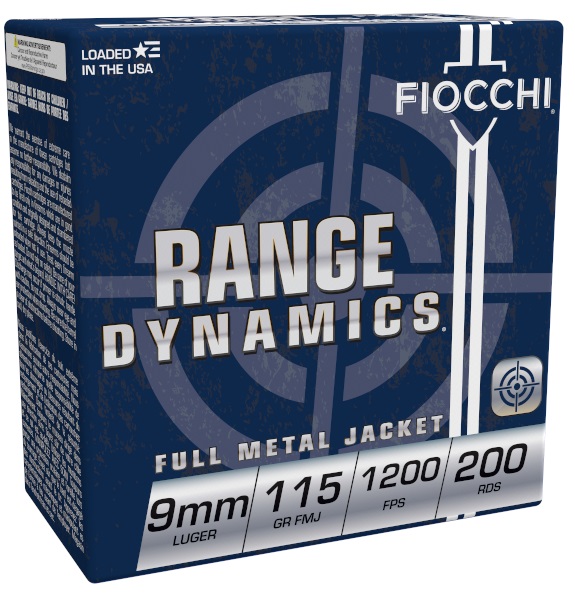 Fiocchi Fiocchi 9ARD Range Dynamics 9mm Luger 115 GR Full Metal Jacket FMJ 200 Bx 5 Cs