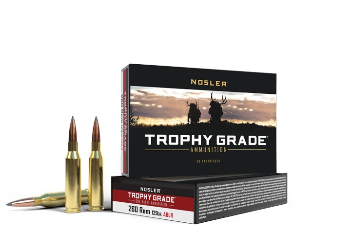 Nosler NOSLER 260 Remington 129Gr AccuBond Long Range Trophy Grade Ammunition - 20 Rounds - Brass Casing