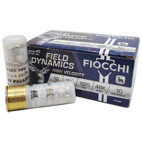 Fiocchi FIOCCHI 12Ga Hi Velocity Buck Nickel Plated 2.75Gr 10rd