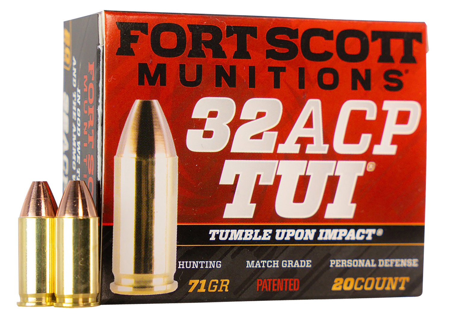 Fort Scott Munitions FORT SCOTT MUNITIONS Tumble Upon Impact 32 ACP 71gr Ammunition | 20 Rounds