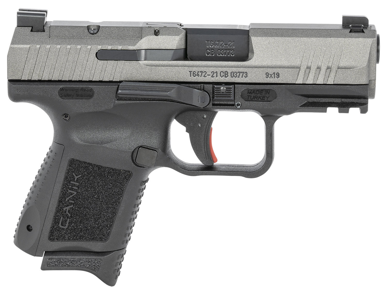 CANIK TP9 Elite Sub-Compact 9mm 3.6" 12rd Optic Ready Pistol - Black | Tungsten