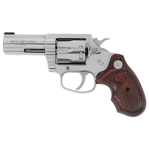 COLT King Cobra 357 Mag  38 Special 3 6rd Revolver  Stainless  Wood Snake Scale Grips