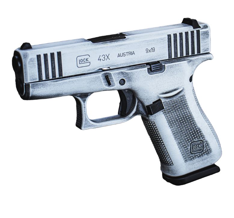 Glock GLOCK G43X Sub-Compact 9mm 3.41" 10rd Pistol | Battle Worn White