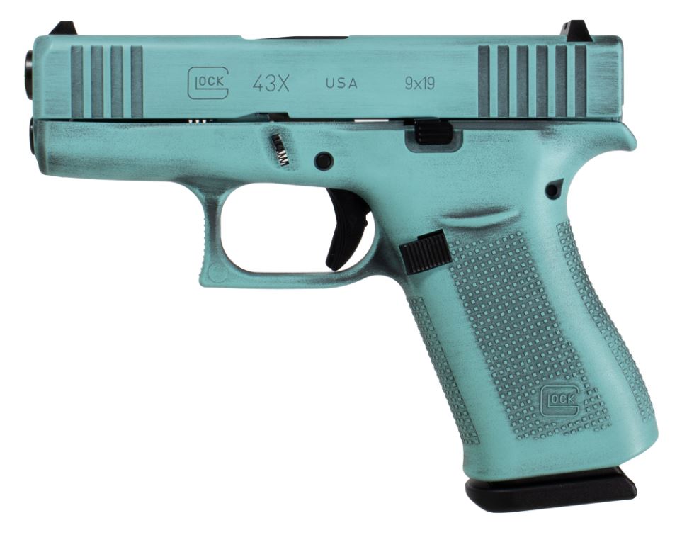 Glock GLOCK G43X 9mm 3.41" 10rd Pistol | Battleworn Robins Egg