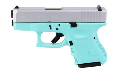 Glock Glock G26 9mm 3.43" 10rd Pistol - Silver | Robins Egg Blue