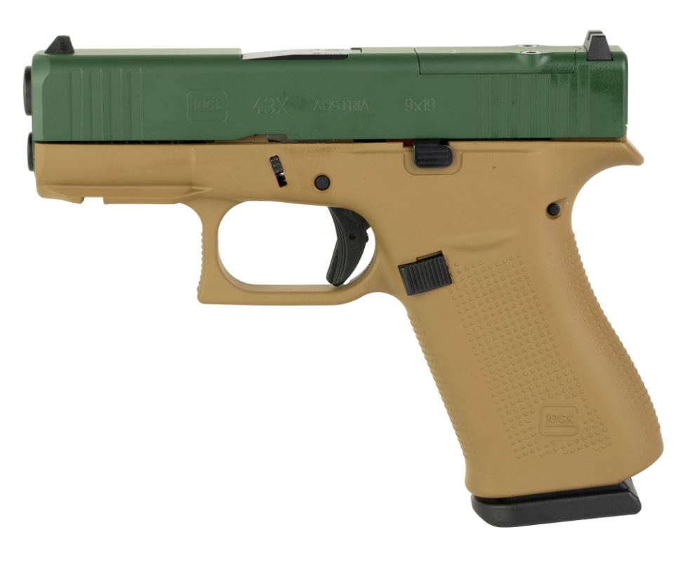 Glock GLOCK G43X 9mm 3.4" 10rd - Green & Tan
