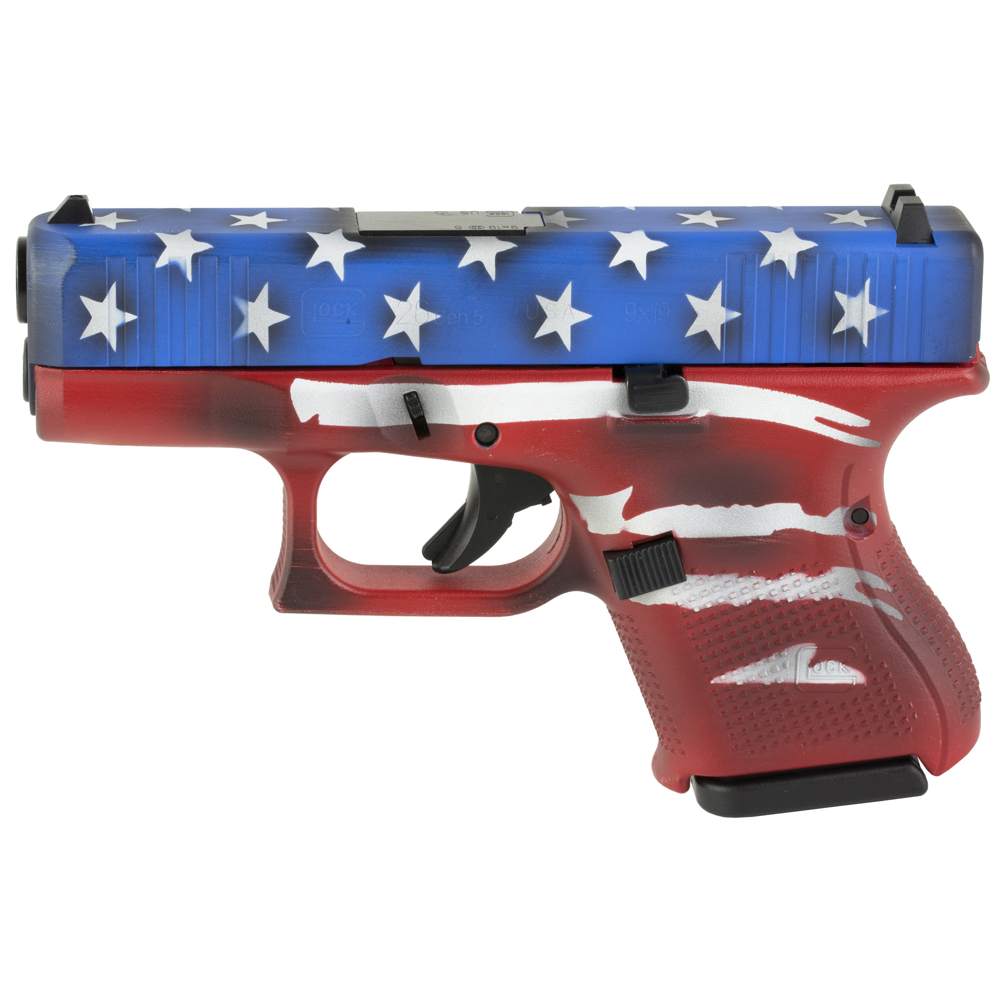 Glock GLOCK G26 G5 Sub-Compact 9mm 3.43" 10rd Pistol - Red / White / Blue
