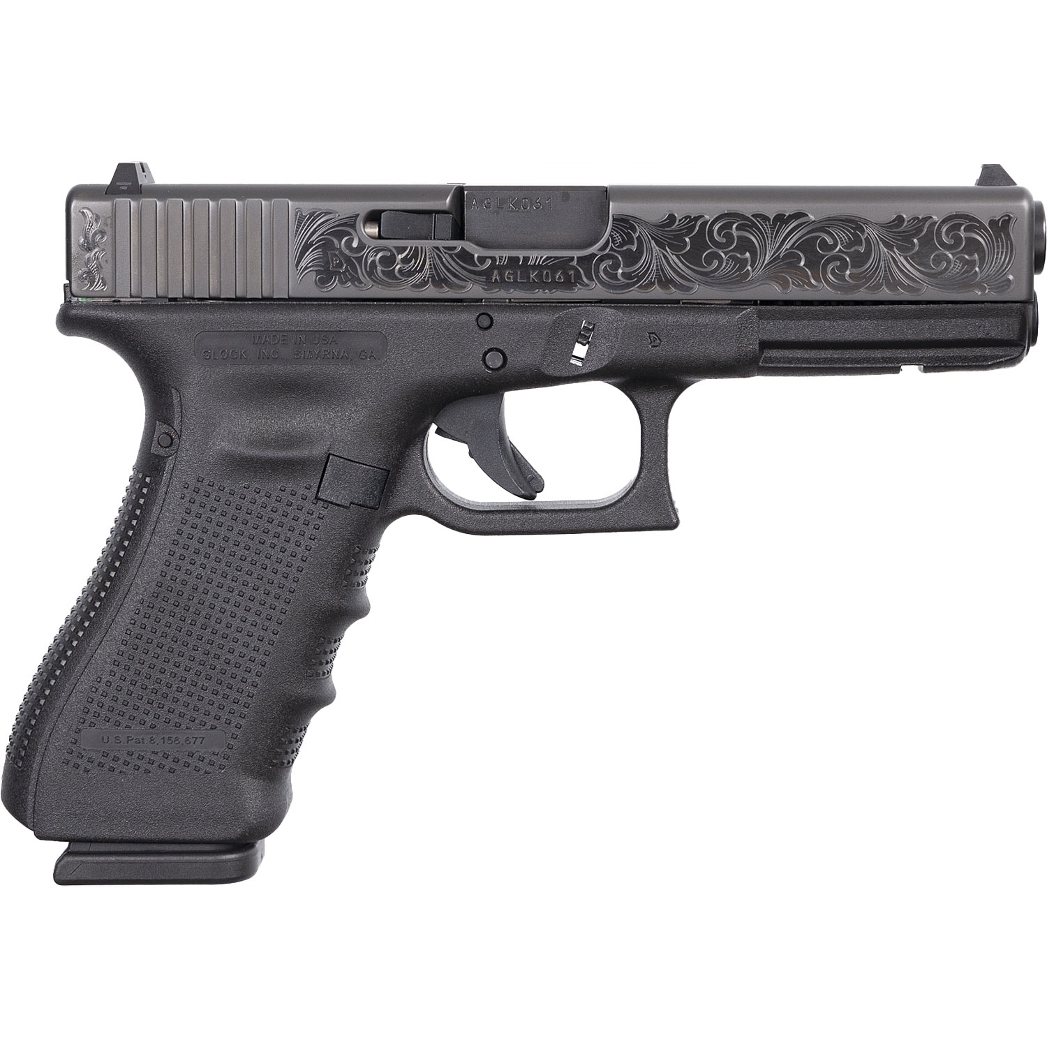 Glock GLOCK G17 G4 9mm 4.49" 17rd Pistol | Black w/ Engraved Slide