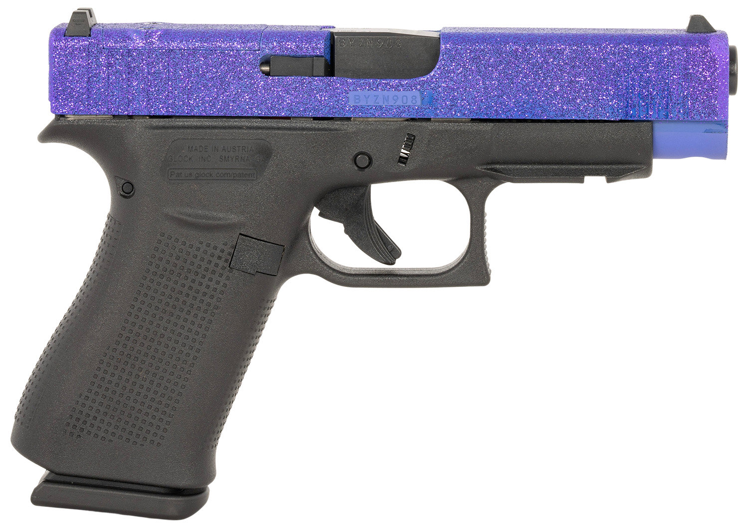 Glock GLOCK G48 MOS Slim 9mm 4.17" 10rd Black GMB/Gold Purple