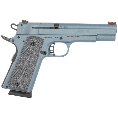 ROCK ISLAND M1911A1 FS 22 WMR 5 14rd Pistol w Fiber Optic Sights  Blue Titanium  G10 Grips
