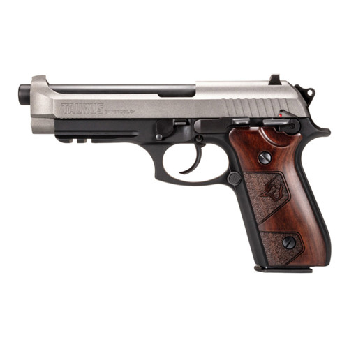 TAURUS PT92 9mm 5 17rd Pistol  TwoTone  Wood Grips