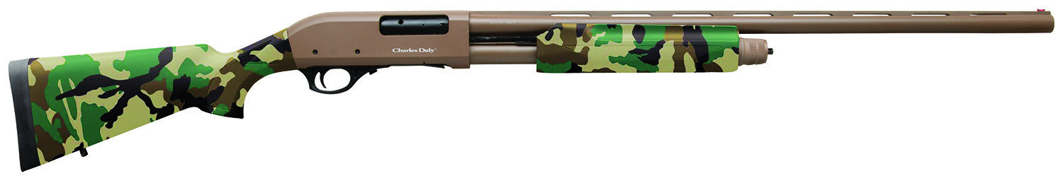 CHARLES DALY 301 12 Gauge 3" 28" 4rd Pump Shotgun - FDE | Woodland Camo