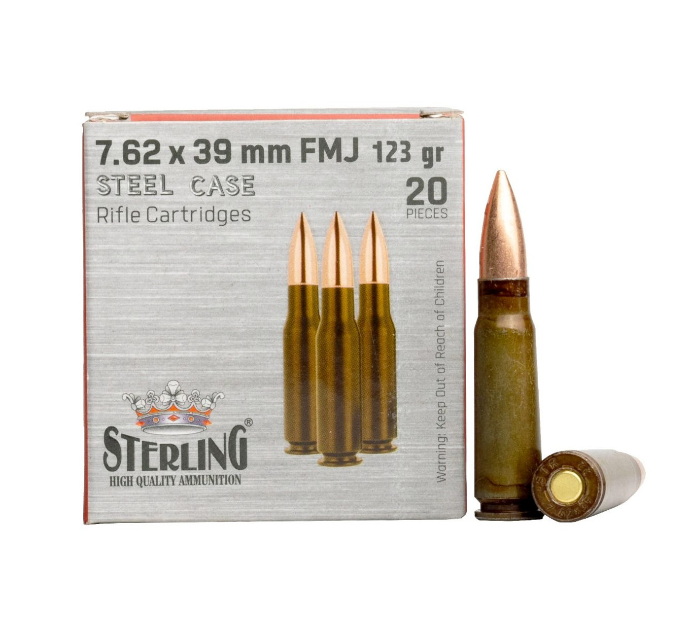 Sterling STERLING 7.62x39 123Gr Steel Case Ammunition | 20 Round