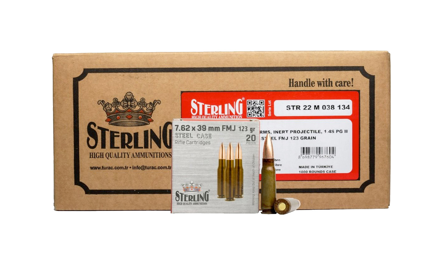 Sterling STERLING 7.62x39 123Gr Steel Case Ammunition | 1000 Round CASE