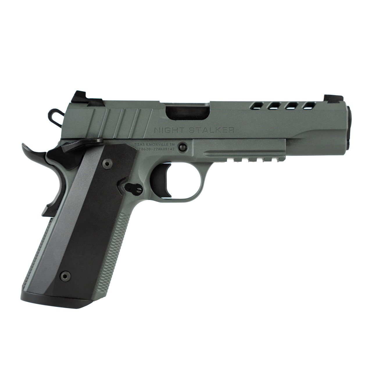 TISAS 1911 Night Stalker 9mm 5″ 9rd Pistol w/ Night Sights | Platinum Grey