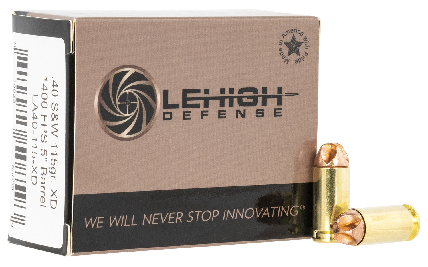 Lehigh Defense XD 40 S&W Ammo 115 Grain Lehigh Xtreme Defense Fluted Lead Free Box of 20
