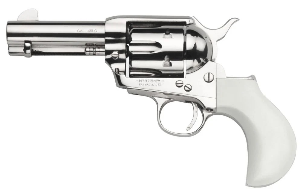 TAYLORS AND COMPANY 1873 Flattop 45 Colt 3.5" 6rd Revolver | Stainless w/ Ivory Birdhead Grips